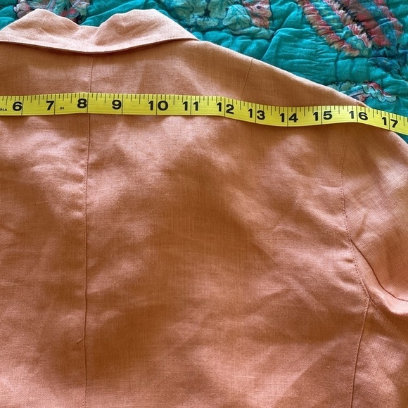 GAP Linen Blazer Blouse Women’s S Peach/Pink Pockets Lagenlook Preppy academia - Picture 9 of 9